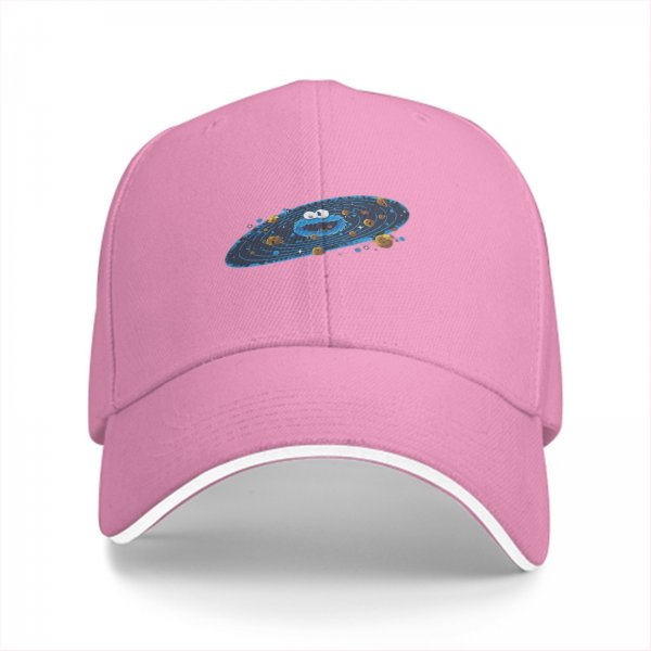 Black Baseball Cap With Cookie Monster Galaxy Print