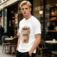 Olive Green T-Shirt With Coffee Cup Graphic Print