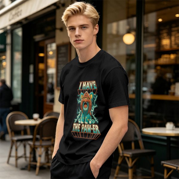 I Have The Paw-er Lion Graphic Olive T-Shirt