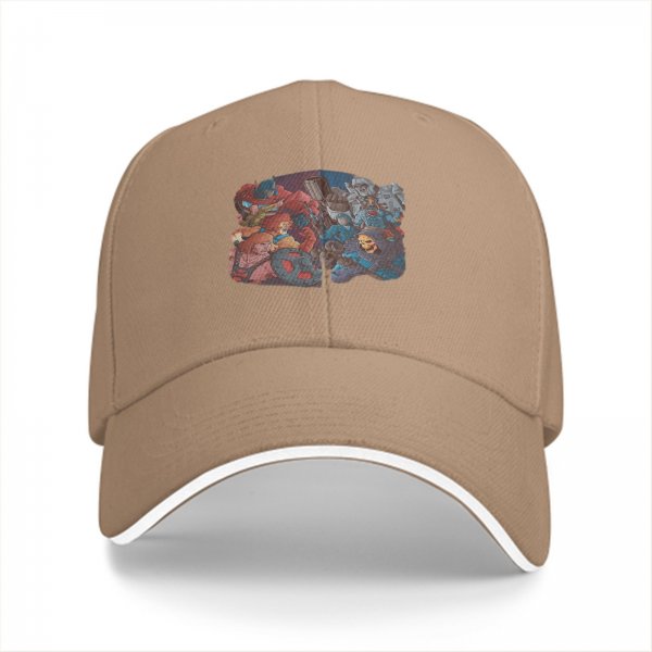 Black Baseball Cap with Fantasy Character Group Art Print