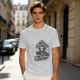 Olive green graphic t-shirt with horror ice cream themed print