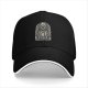 Black Baseball Cap With Cult Themed Archway Graphic