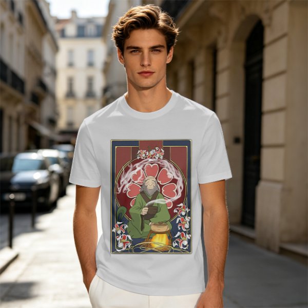 Olive Green T-Shirt Featuring Iroh from Avatar: The Last Airbender