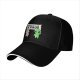 Black baseball cap with 'Humans Are A Virus' alien unicorn graphic