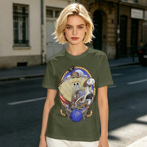 One Piece Going Merry Pirate Ship Graphic T-Shirt