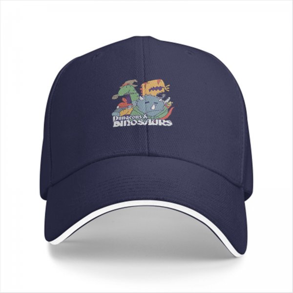 Black baseball cap with Dungeons & Dinosaurs graphic print