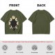 Olive T-Shirt With Cat Phases Moon Cycle Graphic Print