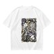 Olive Anime Graphic T-Shirt With Fist And Lightning Artwork