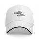 Black baseball cap with raccoon driving car and bad decisions print