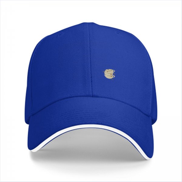Black Baseball Cap With Stacked Coffee Cups Graphic