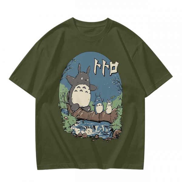 Totoro Forest Scene Graphic Tee for Anime Fans