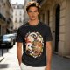 Olive Green T-Shirt With Christmas Cat Gingerbread Candy Print