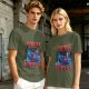 Olive Graphic T-Shirt with 'MORE POWER' and Muscular Skeleton Character