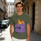 Olive T-Shirt With Burning Dumpster 'My Future' Graphic