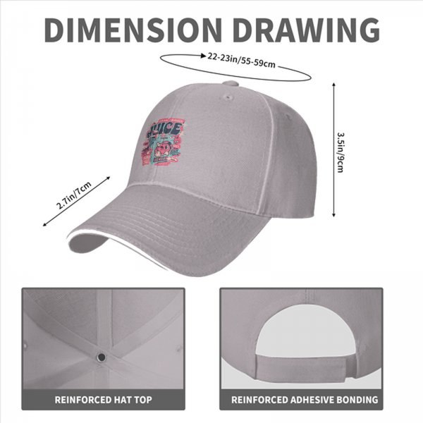 Black Baseball Cap With Retro Juice Box Graphic Print