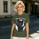 Olive T-Shirt With Sorry I Can't Black Cat Graphic Print