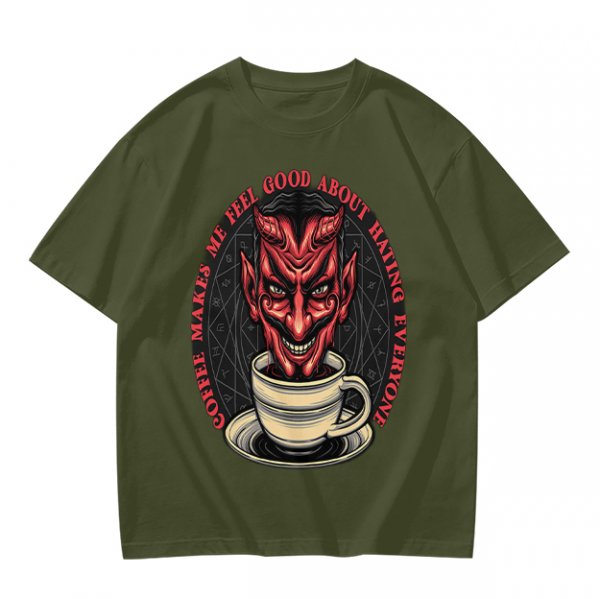 Coffee Makes Me Feel Good About Hating Everyone Devil T-Shirt