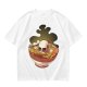 Olive T-Shirt With Skull Ramen Bowl Graphic