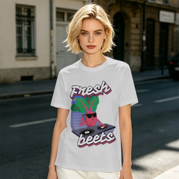 Olive T-Shirt with Fresh Beets DJ Graphic Print