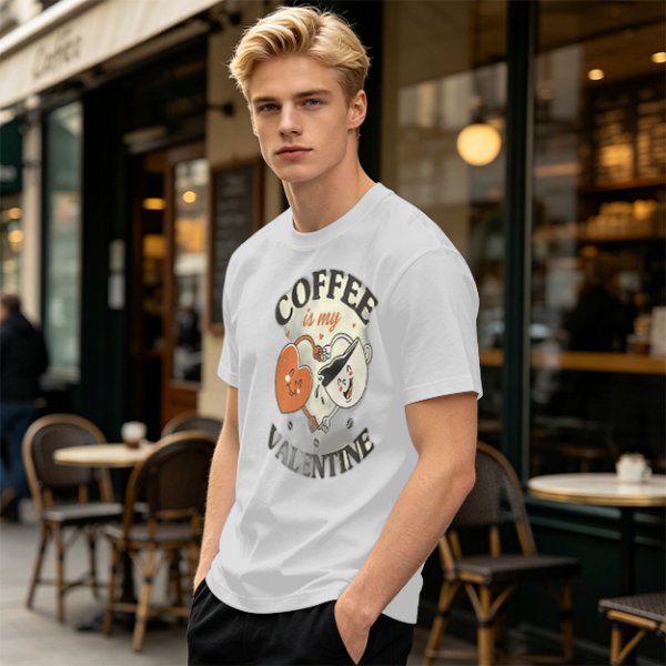 Coffee Is My Valentine Graphic T-Shirt For Coffee Lovers