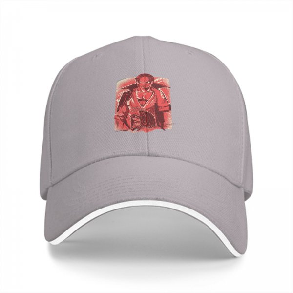 Black Baseball Cap With Red Vintage Warrior Graphic Print