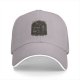 Black baseball cap with paranormal cat skeleton graphic design