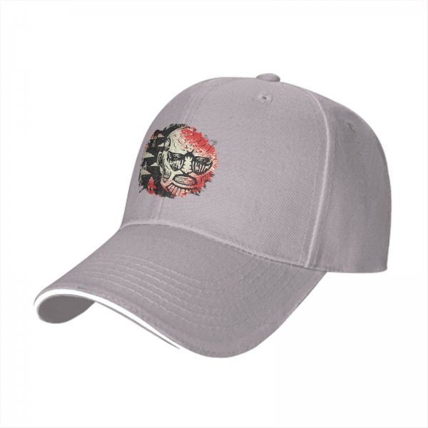 Black Baseball Cap With Distressed Horror Monster Face Graphic