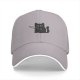 Black baseball cap with a cartoon cat holding a knife graphic