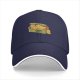 Black baseball cap with capybara snack box graphic