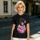 Olive T-Shirt With Cute Kirby Candy Bag Graphic