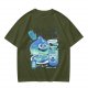 Olive green t-shirt with a slime jam graphic design