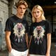 Olive Green T-Shirt With Fantasy Forest Spirit Graphic Print