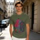 Olive T-shirt with Superman Laser Eyes Art Print