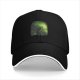 Black Baseball Cap With Glowing Green Cat Bubble Art Print