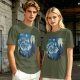 Olive T-Shirt with Starry Night Art Print