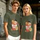 Olive T-Shirt with Capybara in Cup Noodle Graphic Print