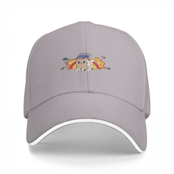 Black baseball cap with angry cat in explosion graphic