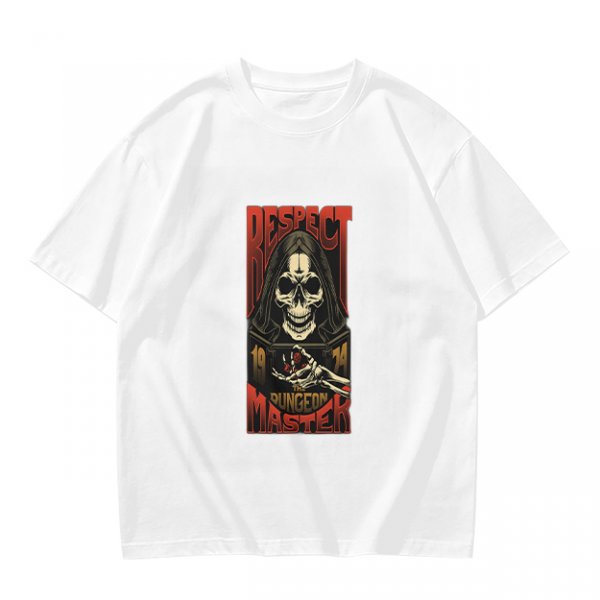 Respect Dungeon Master Grim Reaper Skull Graphic T-Shirt