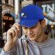 Black Baseball Cap With Yin Yang Cats Graphic Design