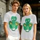 Olive Green T-Shirt With Studio Ghibli Clover Graphic Print