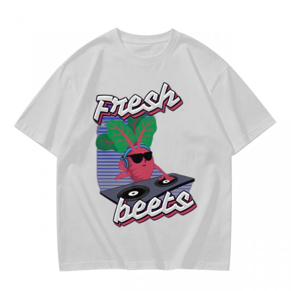 Olive T-Shirt with Fresh Beets DJ Graphic Print
