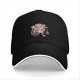 Black Baseball Cap with Anime Character DJ Print
