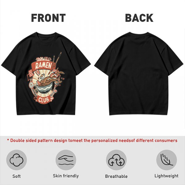 Olive Ramen Club Graphic T-Shirt with Noodle Bowl Art