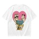 Olive Graphic T-Shirt with Raccoon and Opossum Trash Love Design
