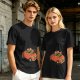 Olive T-Shirt with Skeleton and Friends in Christmas Car Print