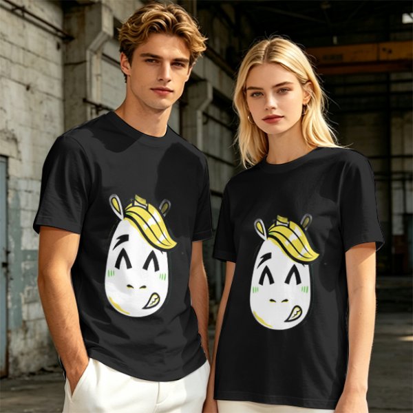 Olive T-Shirt With Cute Cartoon Horse Graphic Print