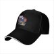 Black Baseball Cap With Cobra Puffs Graphic Print