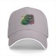 Black Baseball Cap with T-Rex Playing Asteroids Arcade Game Over Print