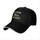 Black baseball cap with funny cat email joke graphic