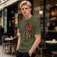 Olive T-shirt with Dark Fantasy Tentacle Monster Graphic Print